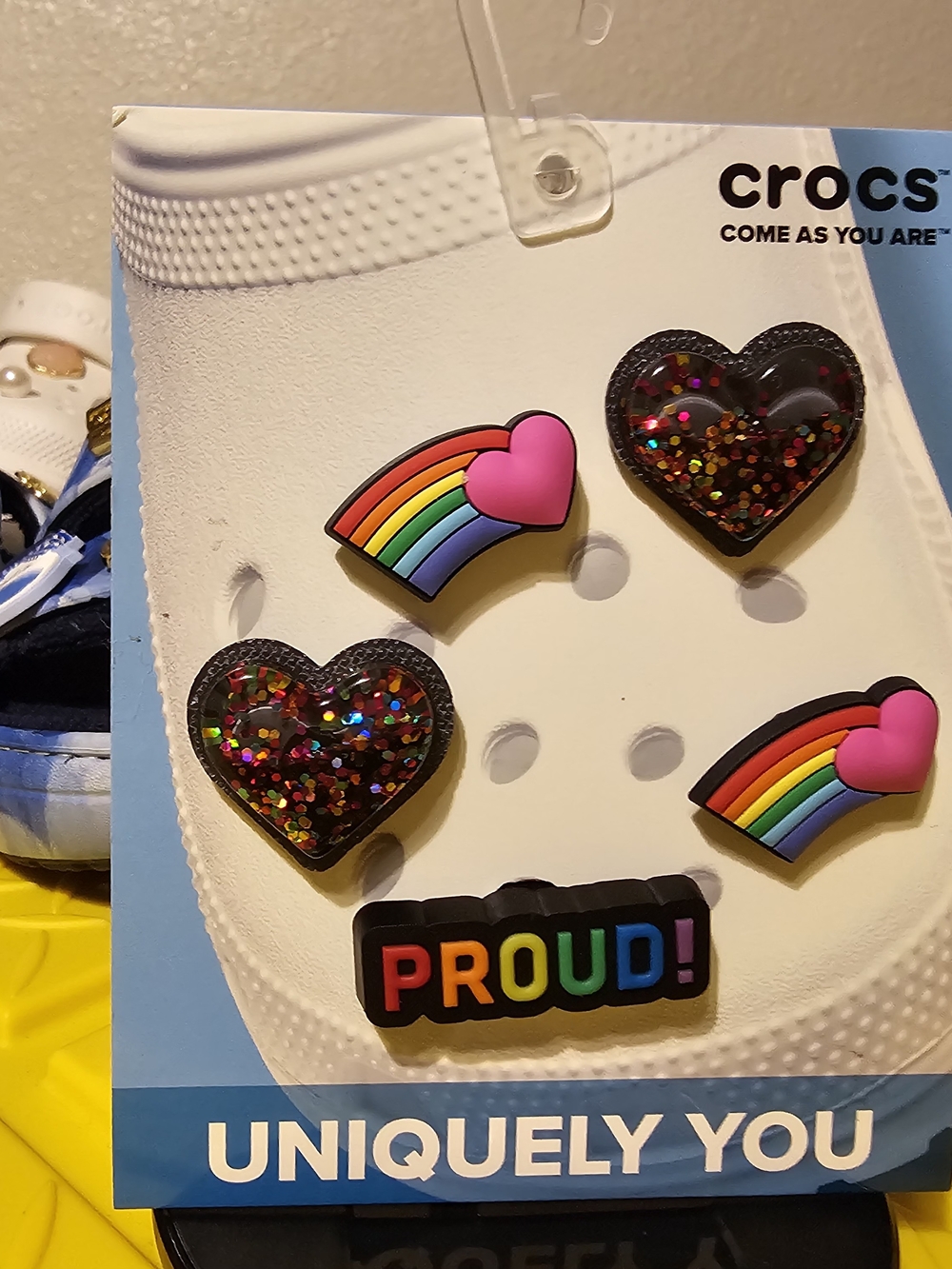 Authentic Rainbow & Glitter Hearts Crocs Jibbitz